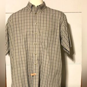 DAMON CHATAM CLOTH MEN’s 2XT BUTTON UP SHIRT LIKE NEW IN GRAY TONES. 34”L 27”p2p